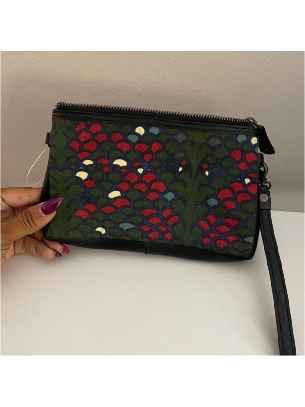 Sanaa Hyder Y2K Denim Leather Clutch ZH Collection Wristlet Retired NWOT - Picture 2 of 13